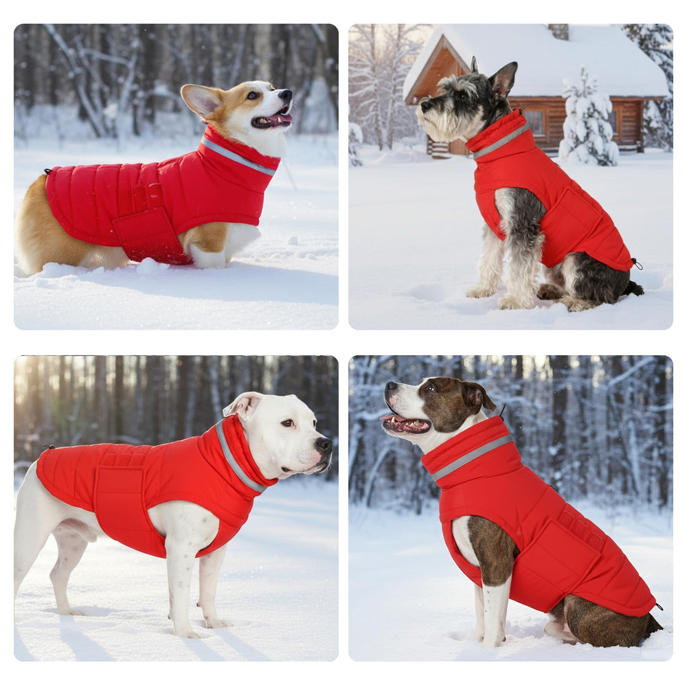 Mklhgty manteau chien design elegant rouge XL, look chic lors des sorties
