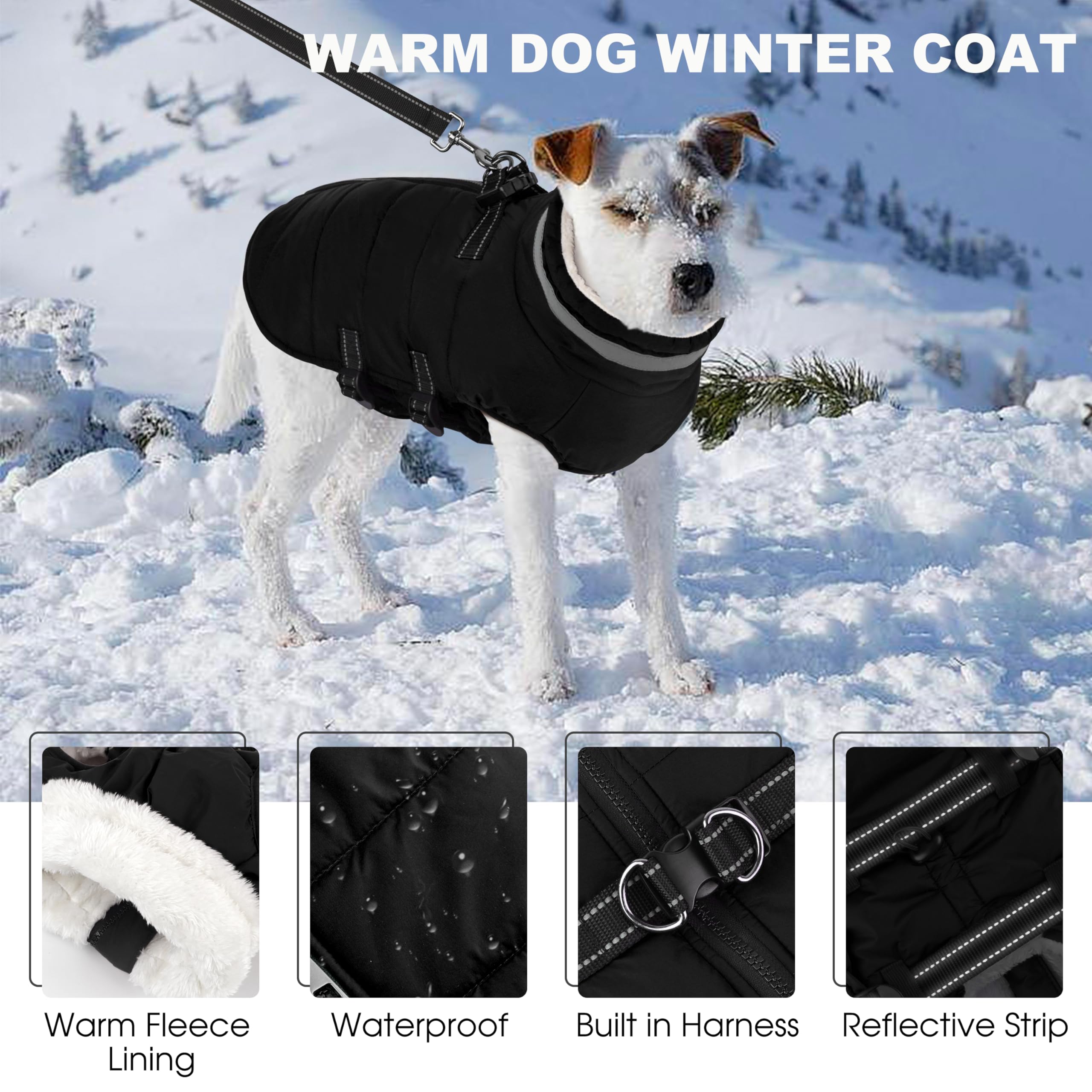 Mklhgty manteau chien doublure polaire chaleur douce