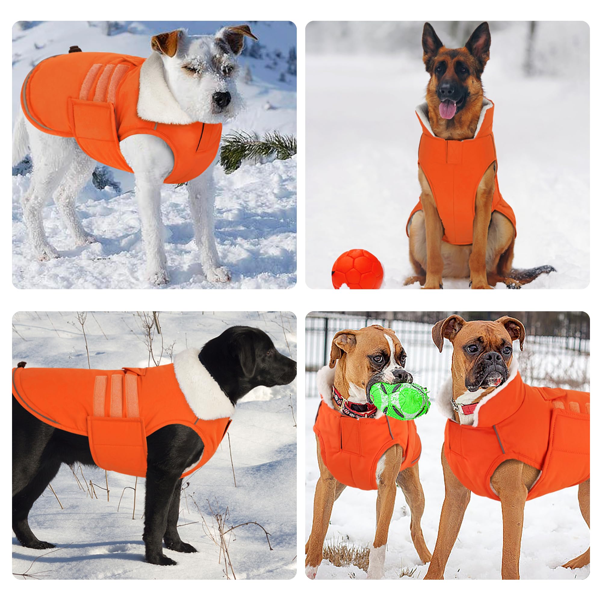 Manteau orange Mklhgty design hivernal adapté à toutes les tailles.