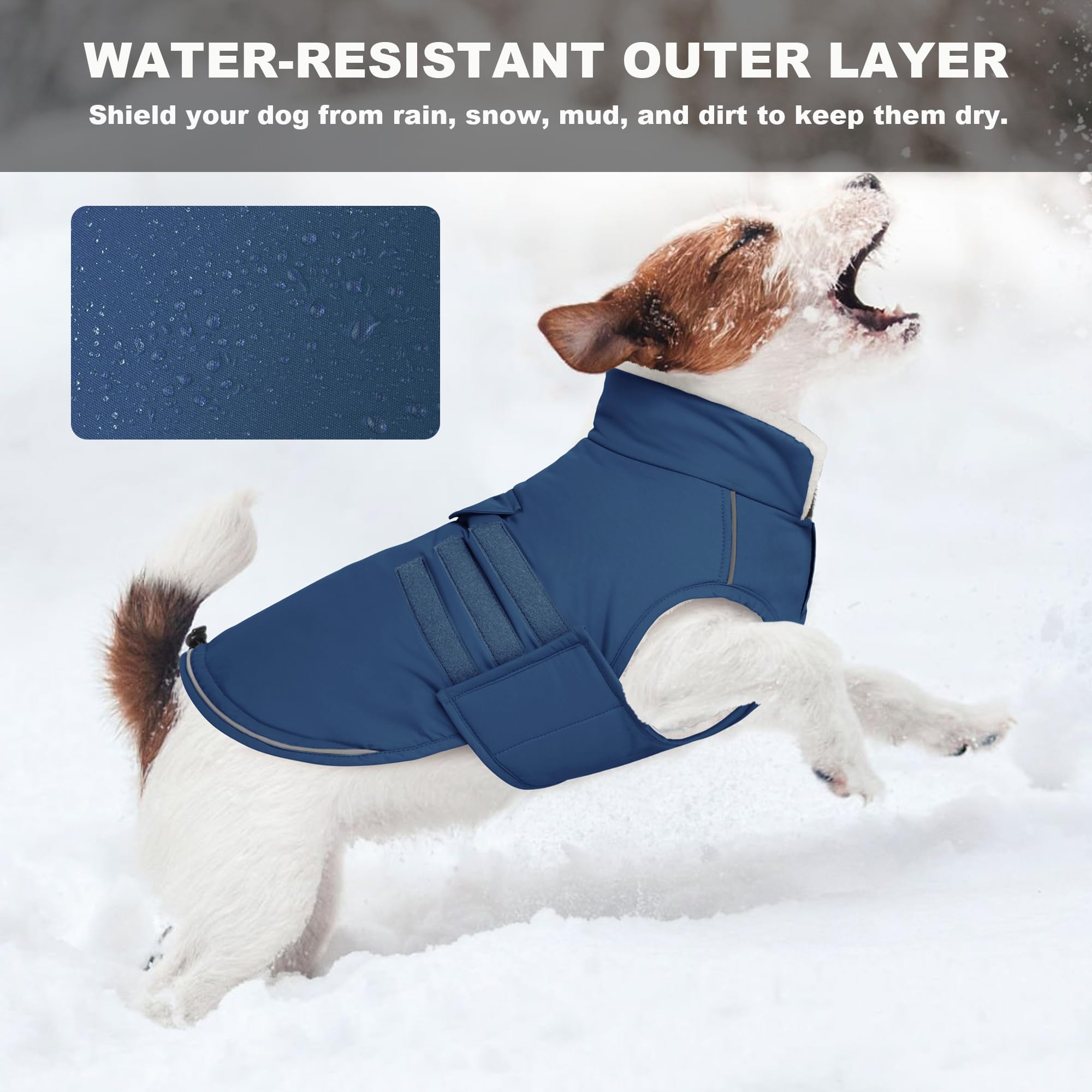 Mklhgty manteau chien hivernal bandes réfléchissantes, meilleure visibilité au crépuscule.