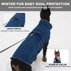 Mklhgty manteau chien hivernal passe-laisse arrière, harnais compatible et sécurité renforcée.