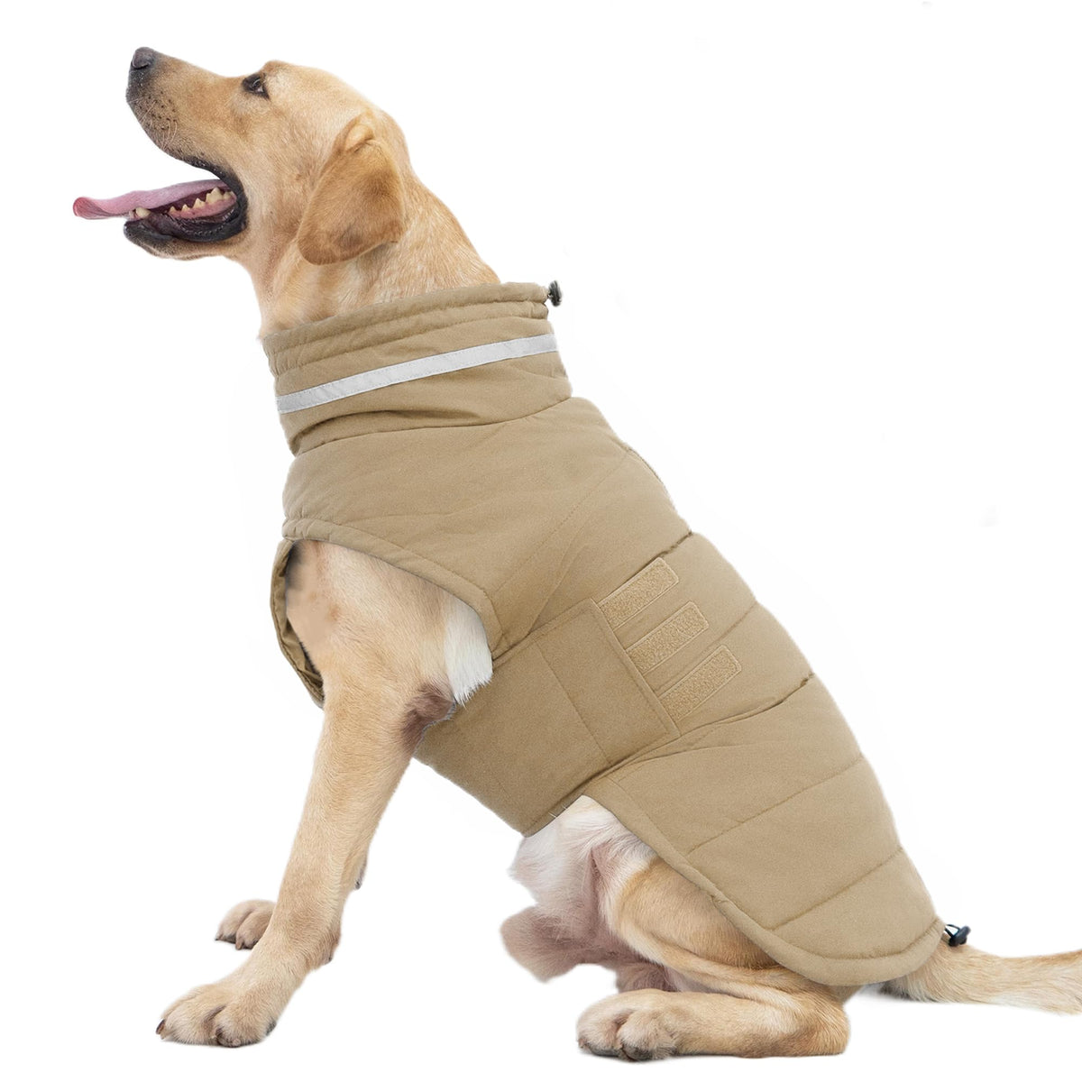 Mklhgty manteau chien imperméable khaki XL haut pour chaleur et protection