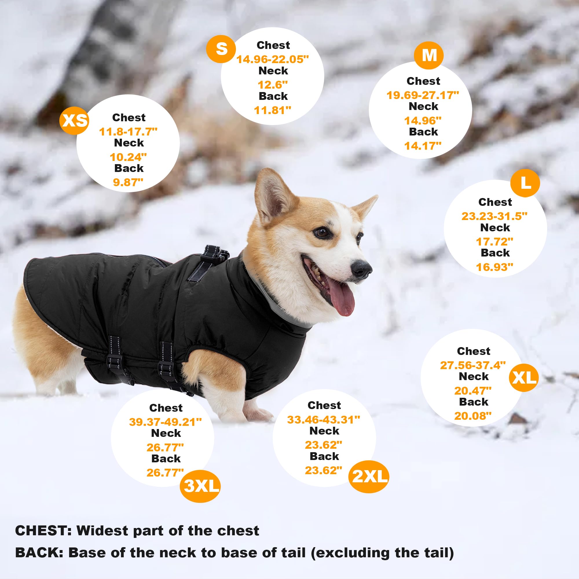 Mklhgty manteau chien ouverture-dos zippee enfilage rapide