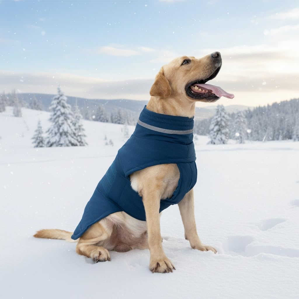 Mklhgty manteau chien pour grand chien bleu XL, confort et protection.