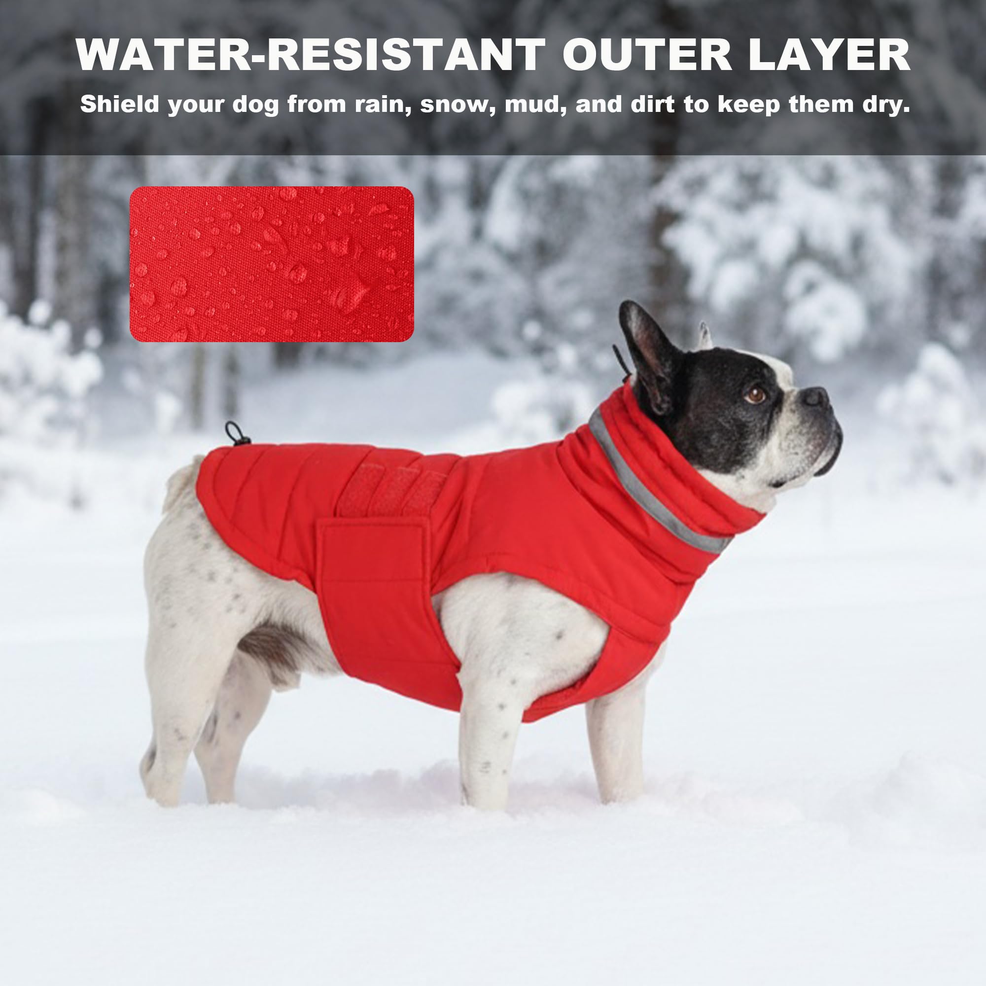 Mklhgty manteau chien velcro rouge XL, enfiler rapide et ajustement facile