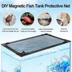 Couvercle magnétique MLEJU ajustable pour différents formats d’aquarium.