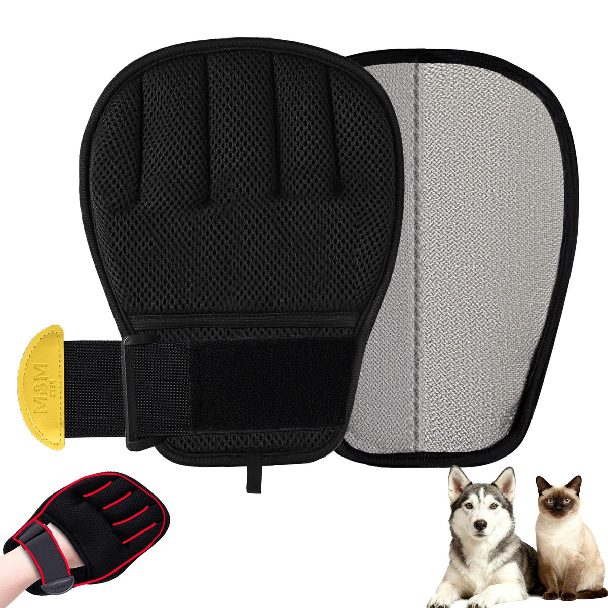 Gant MMGOPET pour poils de chat et chien, ajusté et sûr.