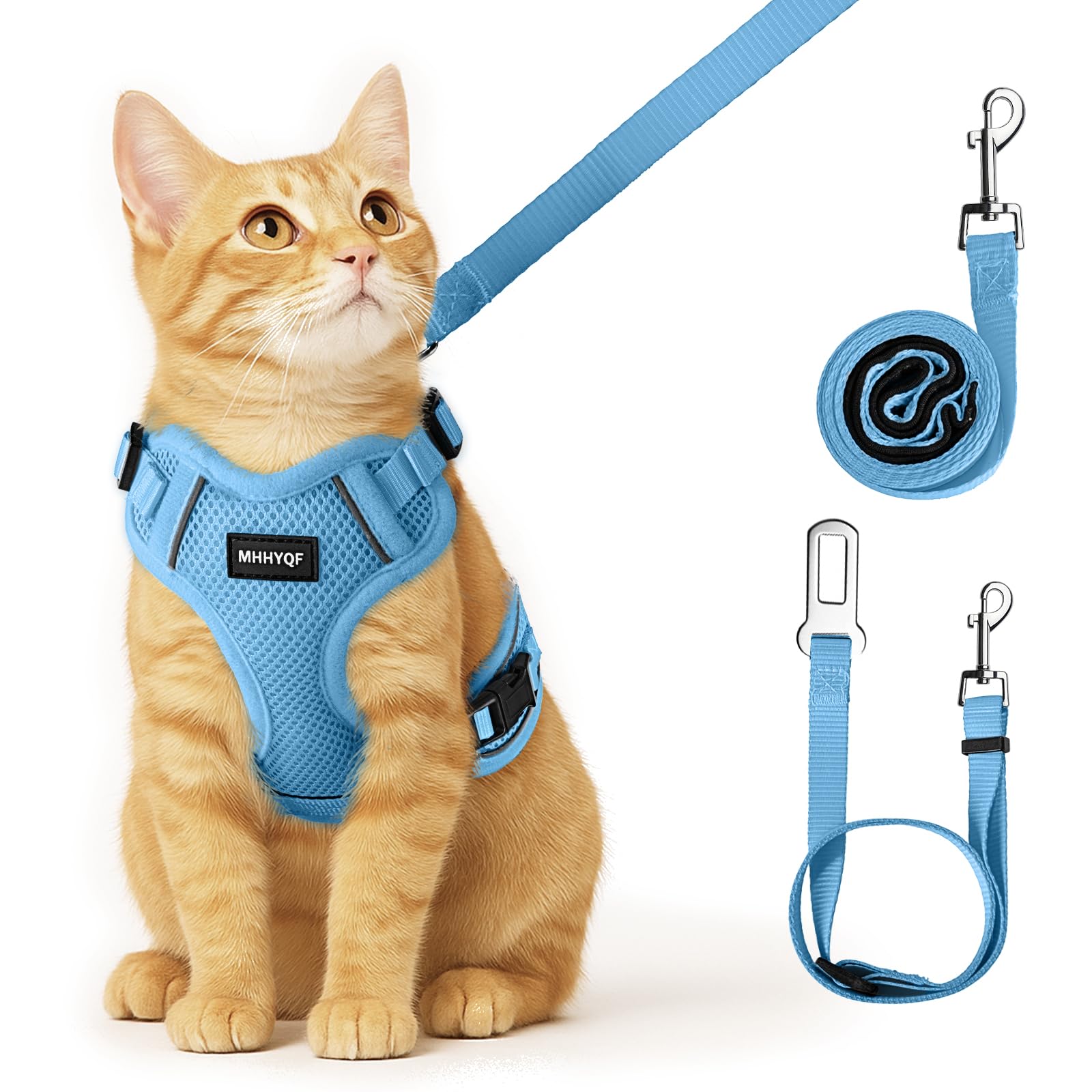 Harnais-chat MHHYQF avec boucles reglables, ajustement sûr et personnalisé