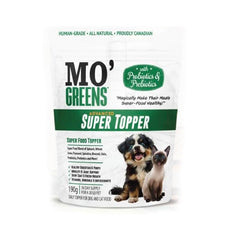 Mo' Greens garniture chien dans bol, repas enrichi et appétence.