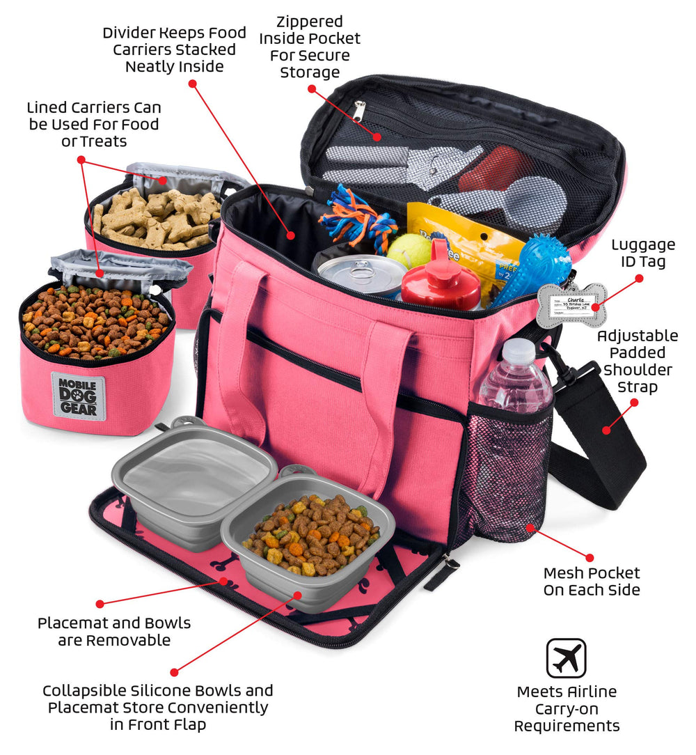 Mobile Dog Gear Week Away présente le diviseur pour contenants d'aliments pour organisation.