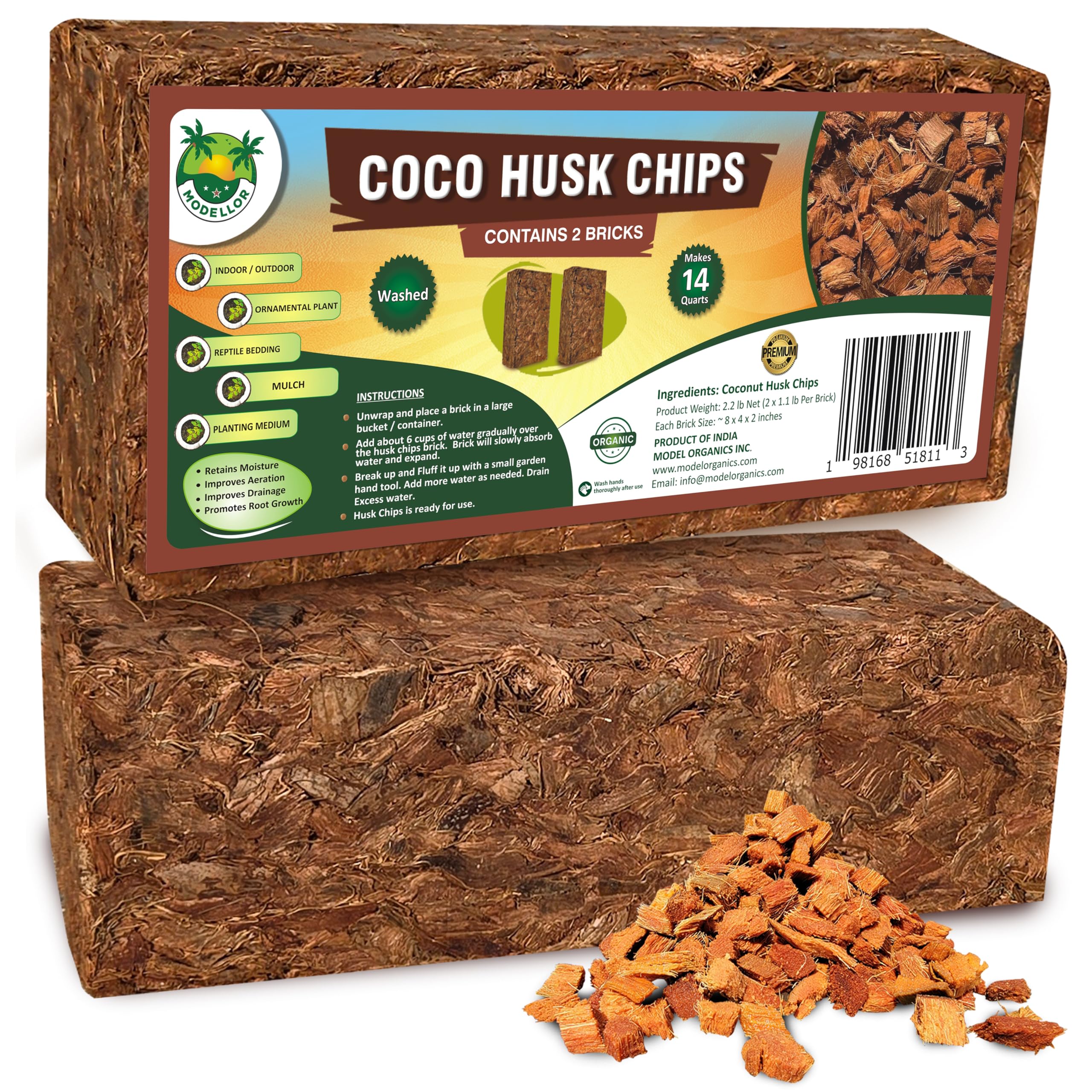 MODELLOR chips coco premium copeaux propres et absorbants pour animaux et plantes