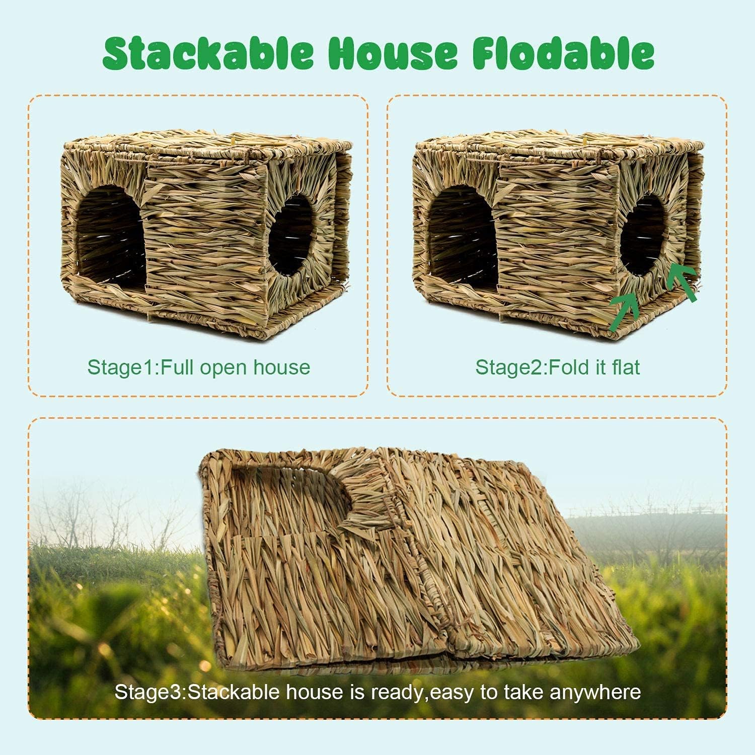 MODEMODE hutte tressée en seagrass naturelle, cachette confortable