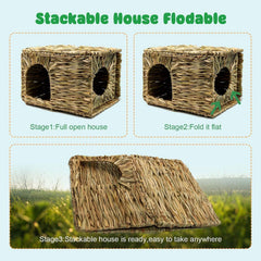 MODEMODE hutte tressée en seagrass naturelle, cachette confortable