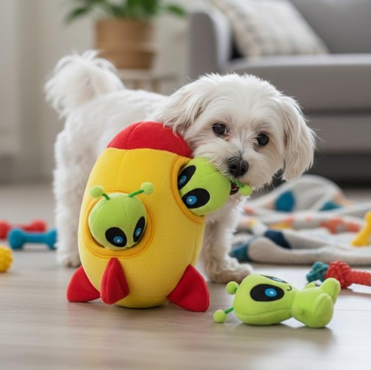 MODERN WAVE - jouet 2-en-1 pour chien, utilisation intérieure et extérieure.