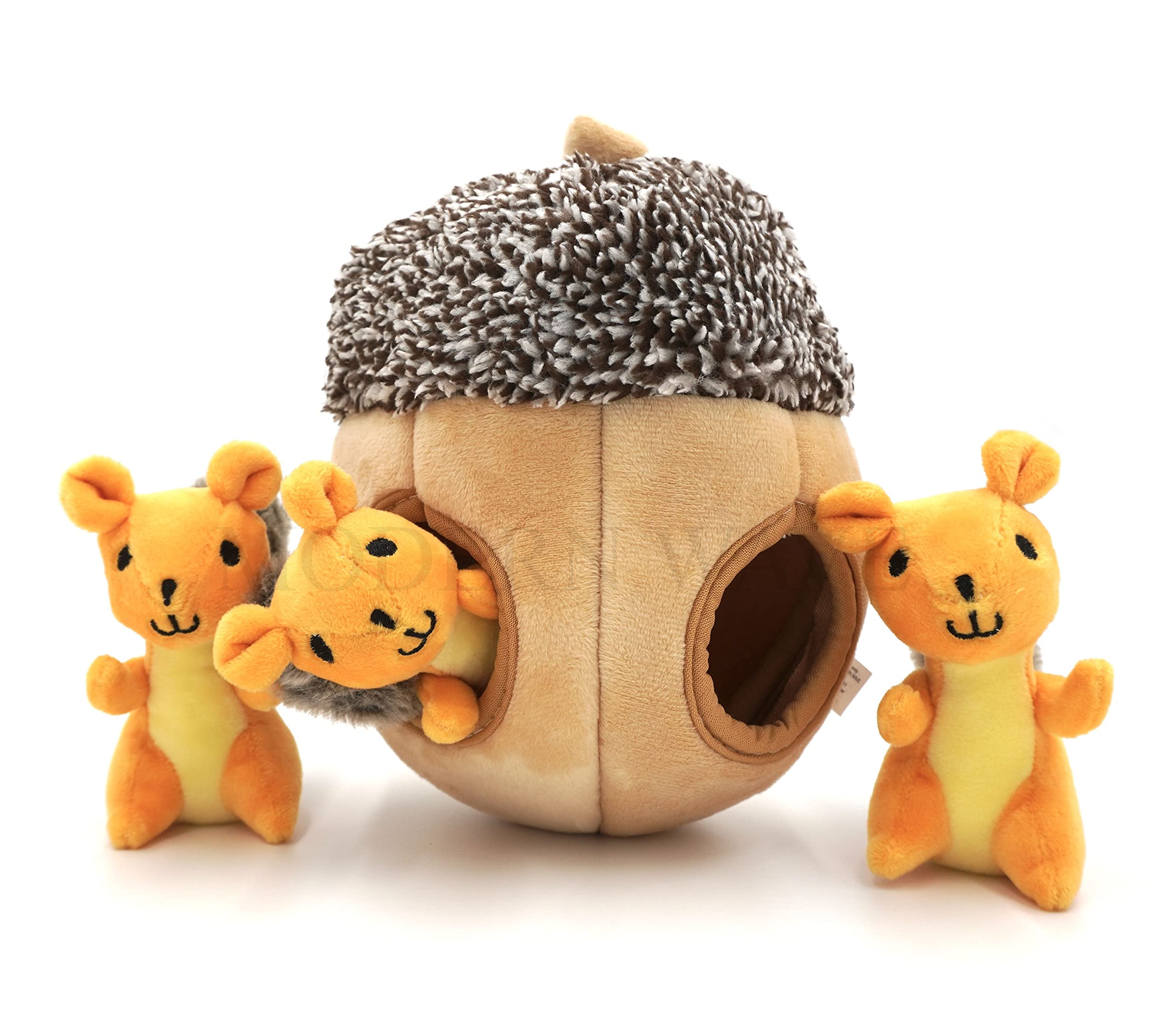 MODERN WAVE peluche-brun-interactif: visuel naturel et accessibilité pour le chien.