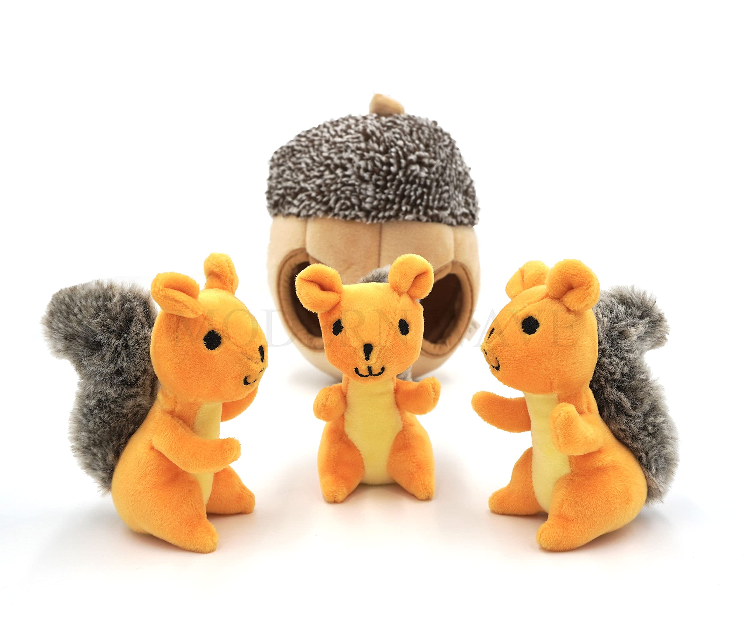MODERN WAVE peluche-orange-interactif: couleur vive attire l’attention.
