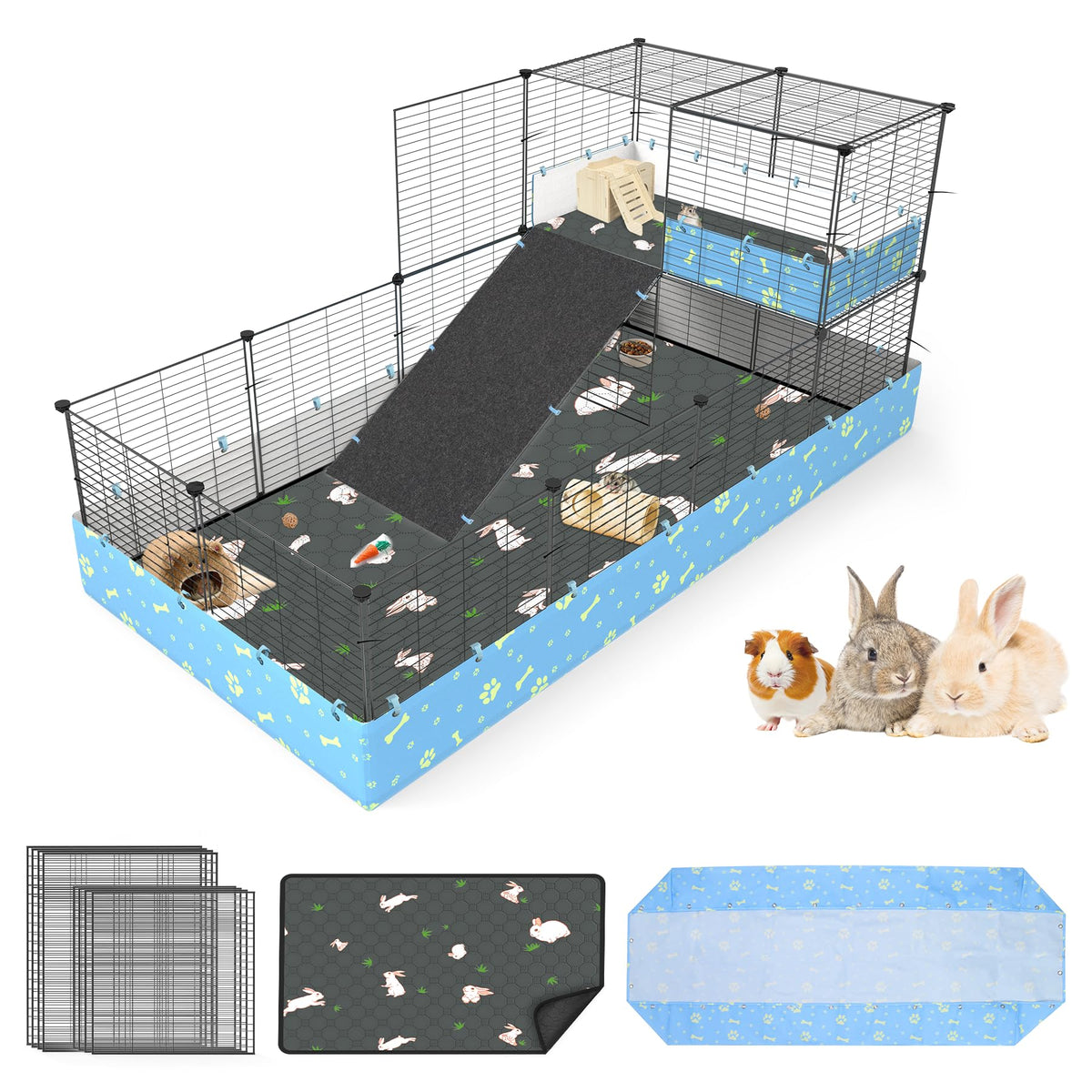 MODESLAB cage cobaye 2 etages offre espace spacieux.