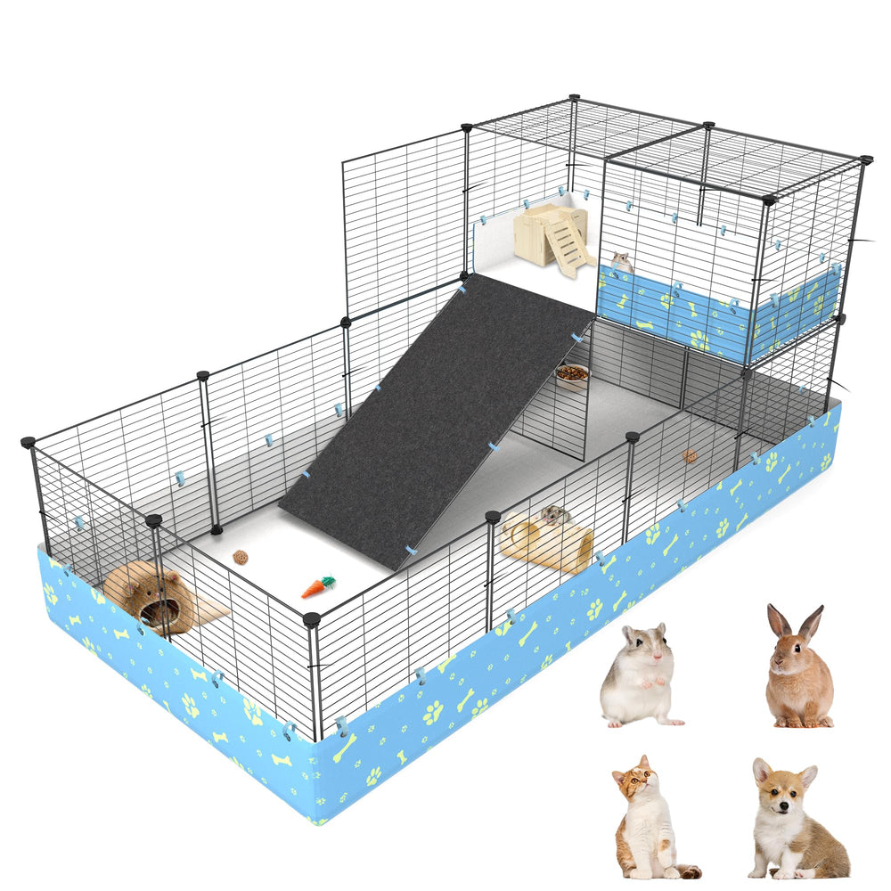 MODESLAB cage cochon d’Inde 2 étages avec tarp, espace généreux pour exploration.