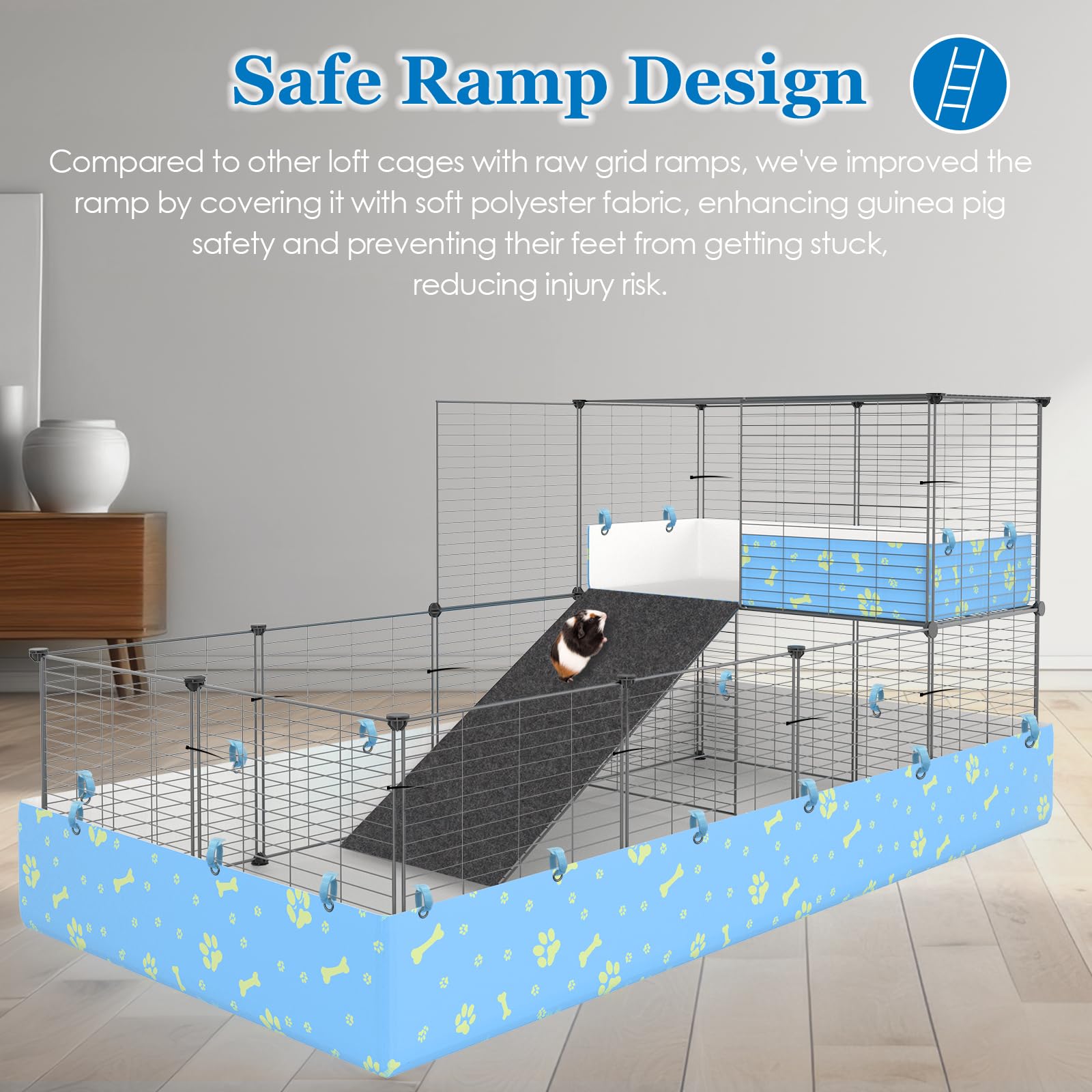 MODESLAB liner inférieur avec rebord, empêche foin et débris de sortir.