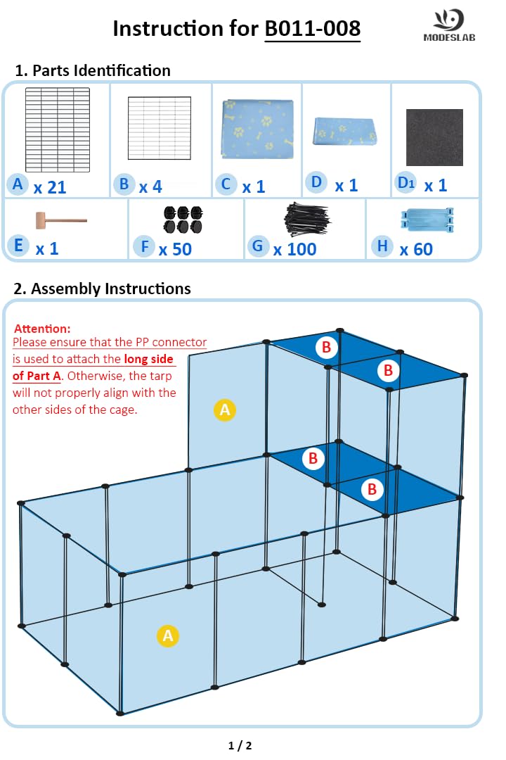 MODESLAB habitat polyvalent, parfait pour cochons d’Inde et petits animaux.