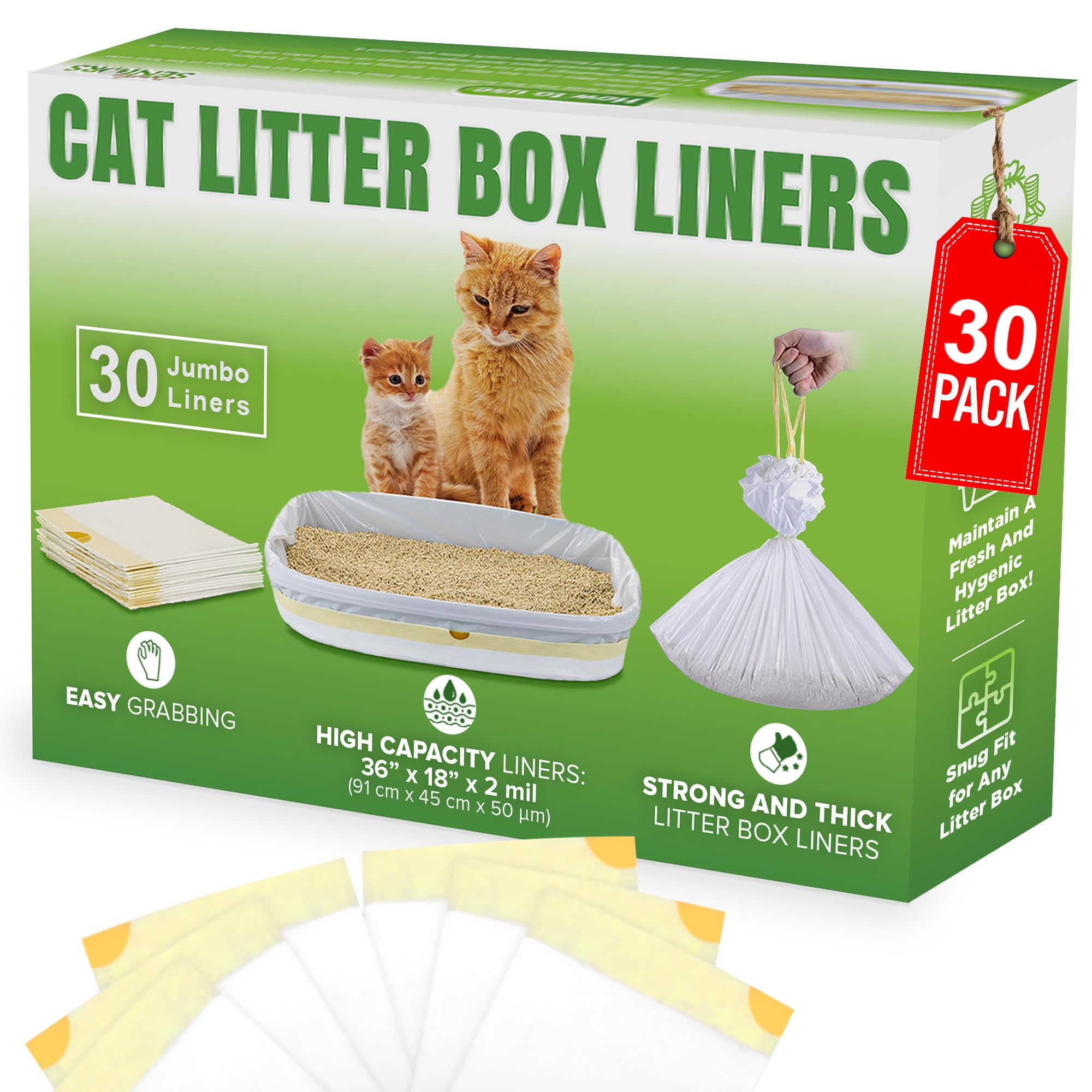 Modish Home Decor sacs litière chat 36x18 anti-fuite pour bac propre