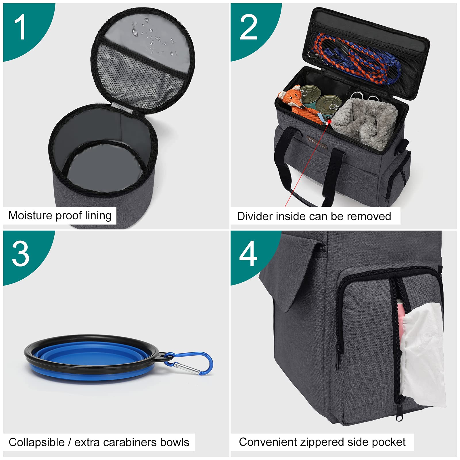Modoker bols en silicone pliables, rangement facile et lavable.
