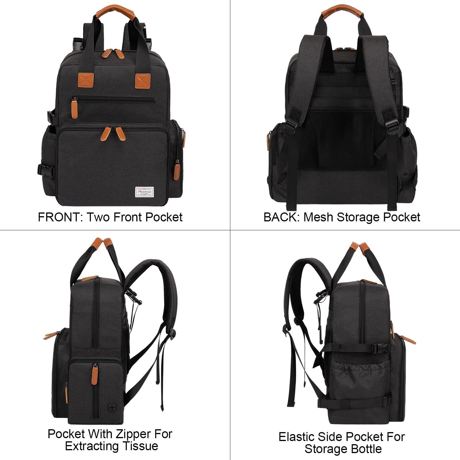 Modoker Dog Travel Bag – grand compartiment principal, organisation des aliments et accessoires