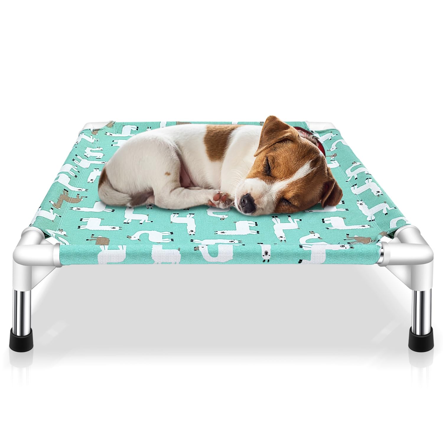 Lit chien surleve Modorki, confort tissu doux pour repos du petit chien.