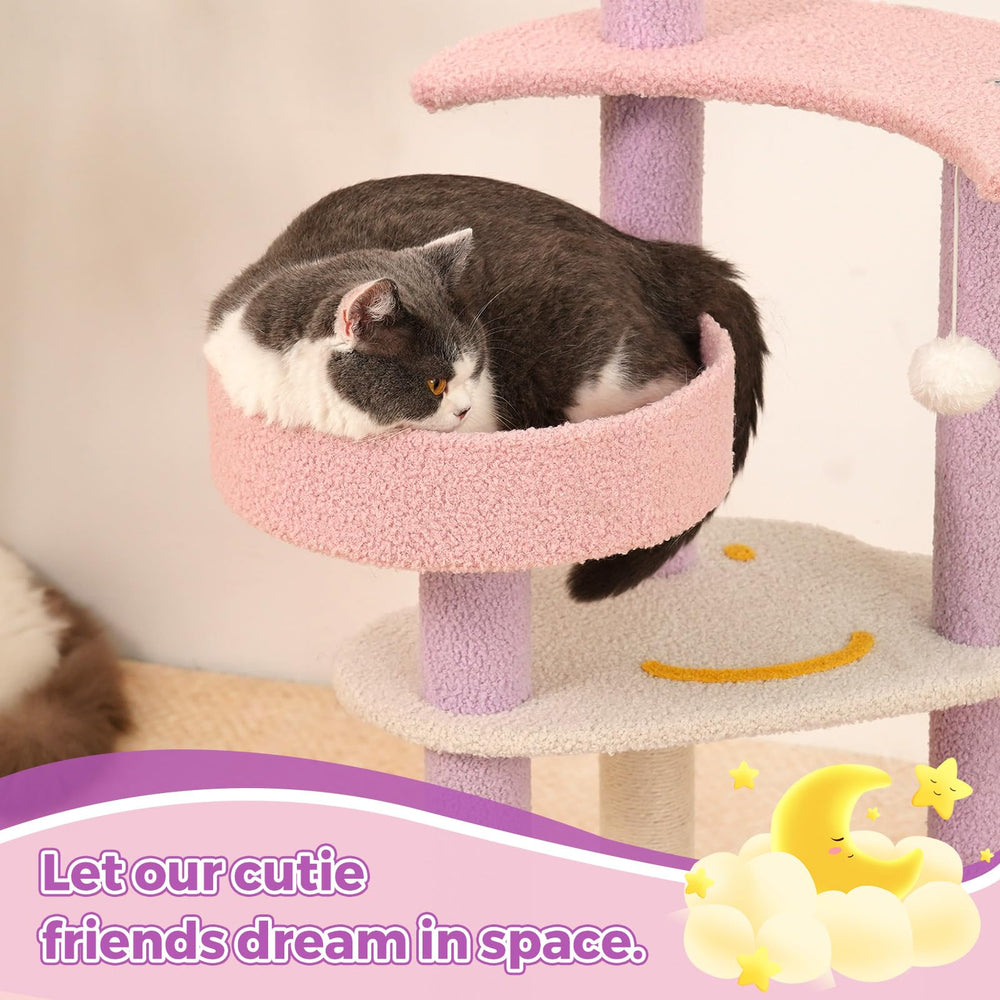 MODUSKYE Moon Star Cat Tree base en bois, stabilité et sécurité