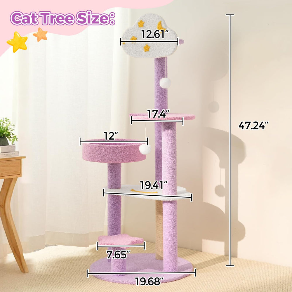 MODUSKYE Moon Star Cat Tree nid douillet, sieste confortable