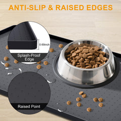 Tapis Mofason pour bol de chat anti-glissant, bol reste en place.