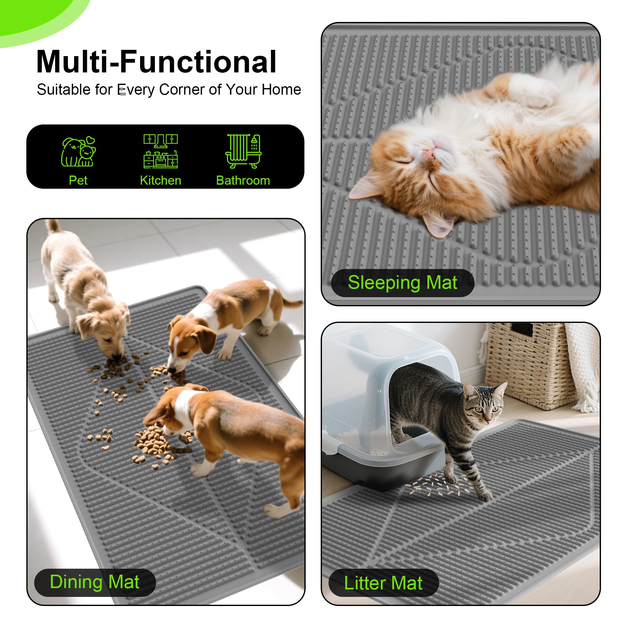 Nettoyage facile: le tapis se rince rapidement sous le robinet.