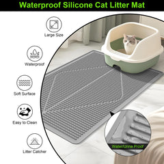 Tapis Mofason grande taille 24x15, couverture généreuse autour de la litière.