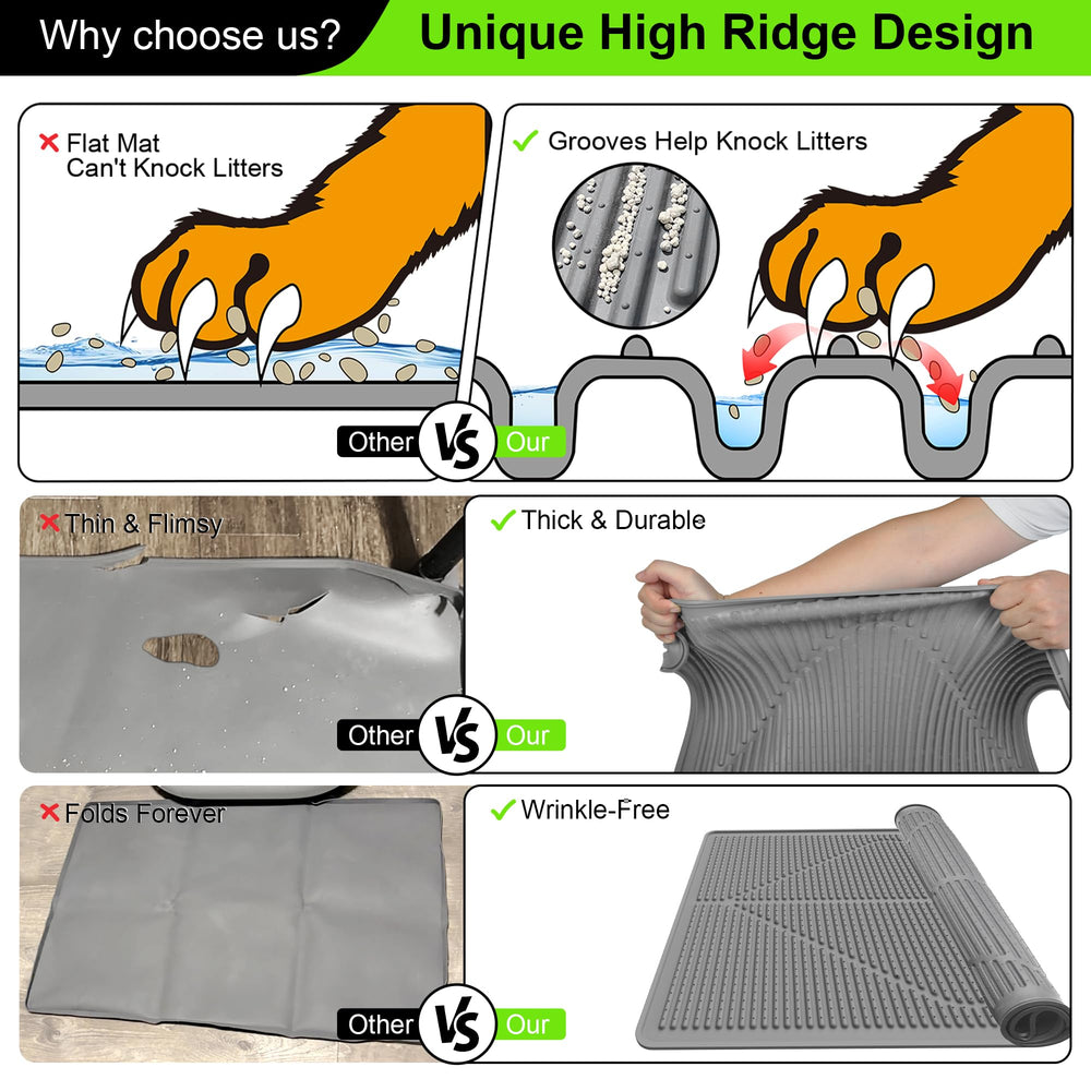 Mofason tapis-litiere-revetement-facile-nettoyage-gris nettoyage rapide.
