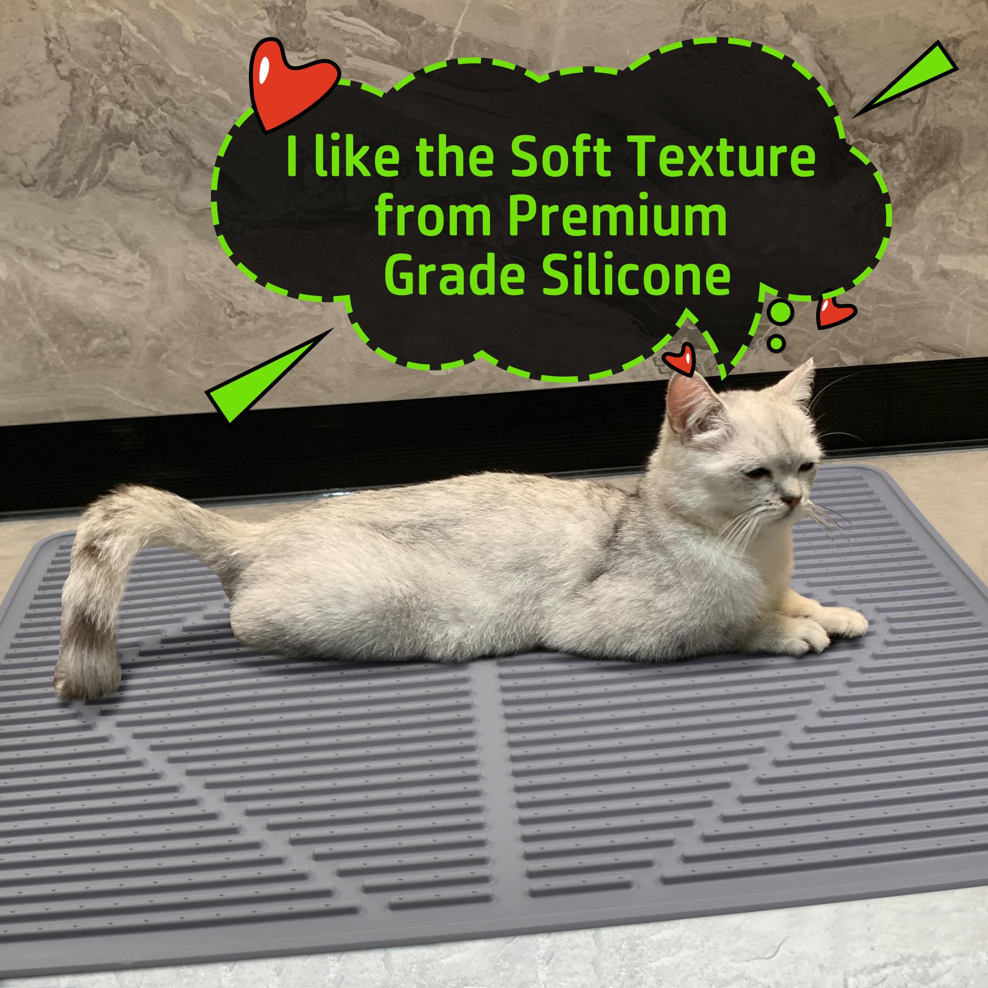 Mofason tapis-litiere-trappage-litiere-gris capte efficacement les particules.