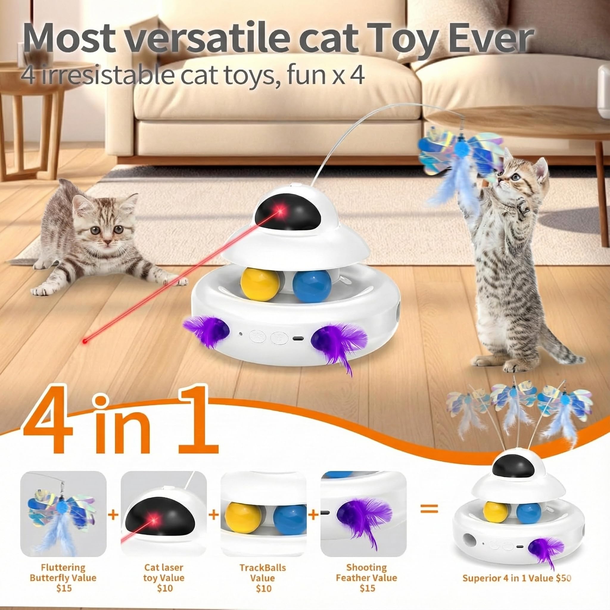 MOHAYA boules sur piste: poursuites et jeux d’adresse pour chats.