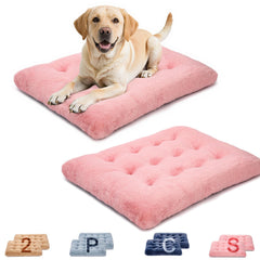 MOIRIG lit chien peluche rose: confort moelleux et base antidérapante pour repos sécurisé.