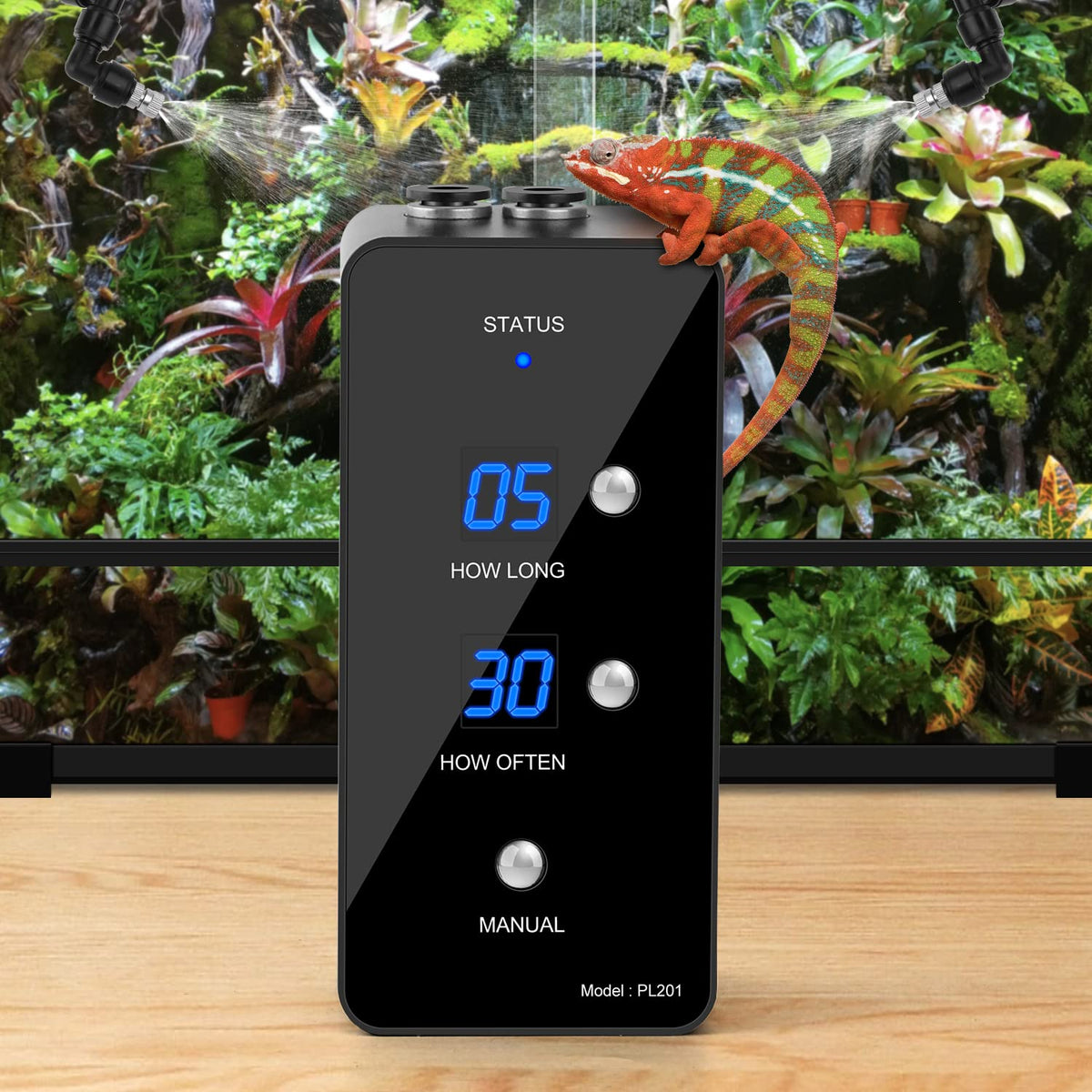 Moistenland humidificateur-terarium: installation facile et brume homogène.