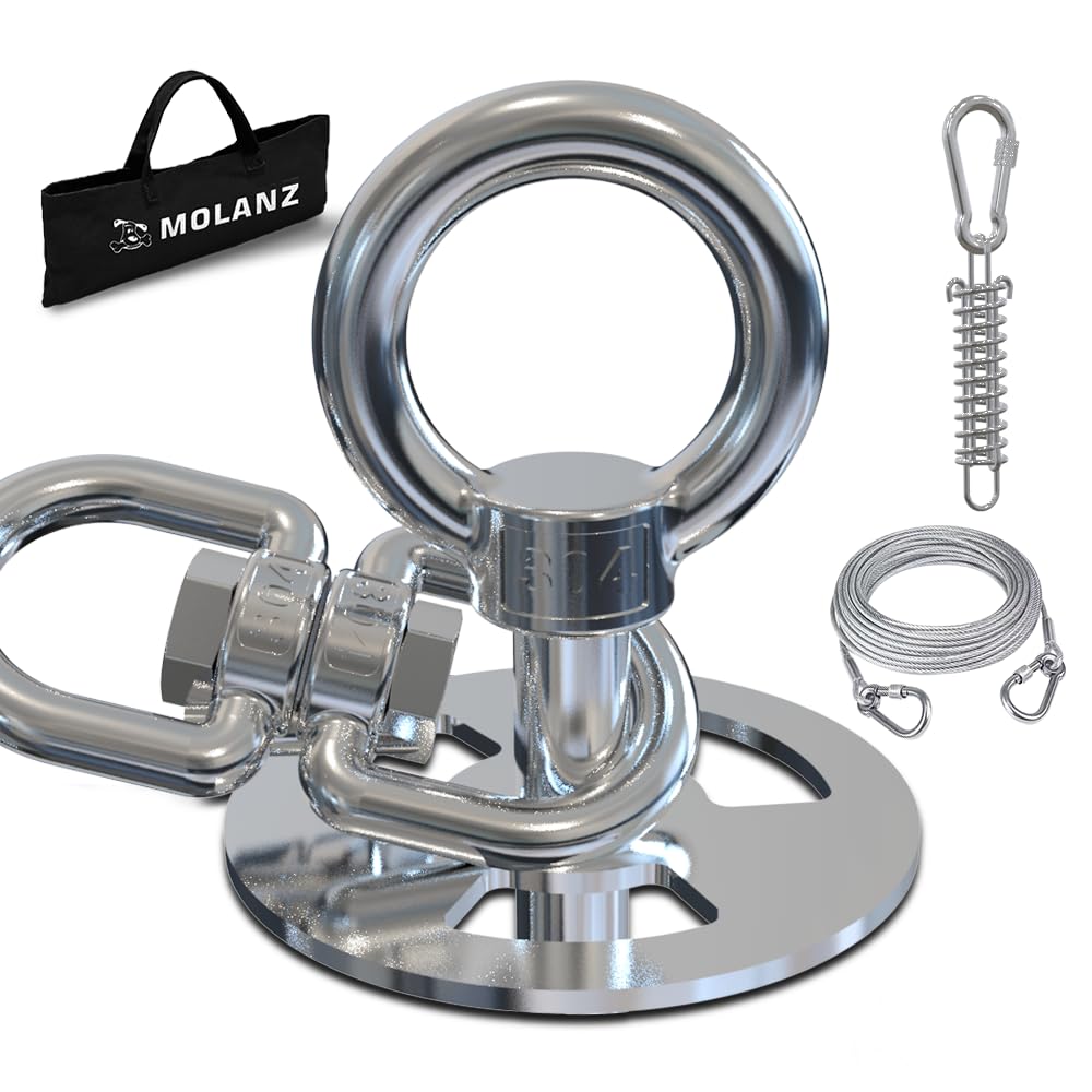 Piquet MOLANZ en acier inox 304, base robuste pour extérieur et sécurité du chien.