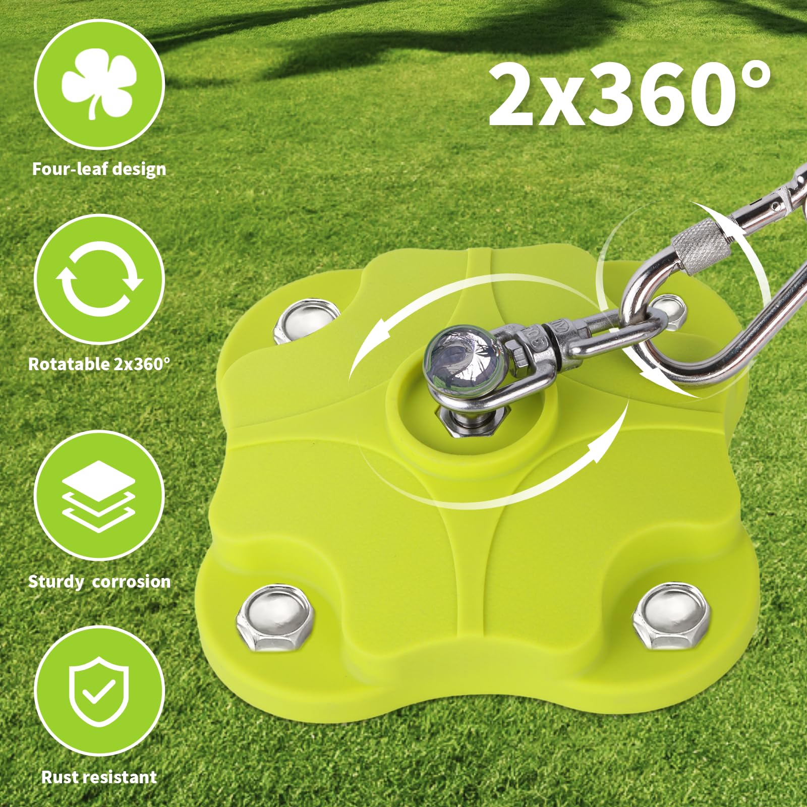 Rotation 360° MOLANZ pour prévenir les enchevêtrements lors des activités.