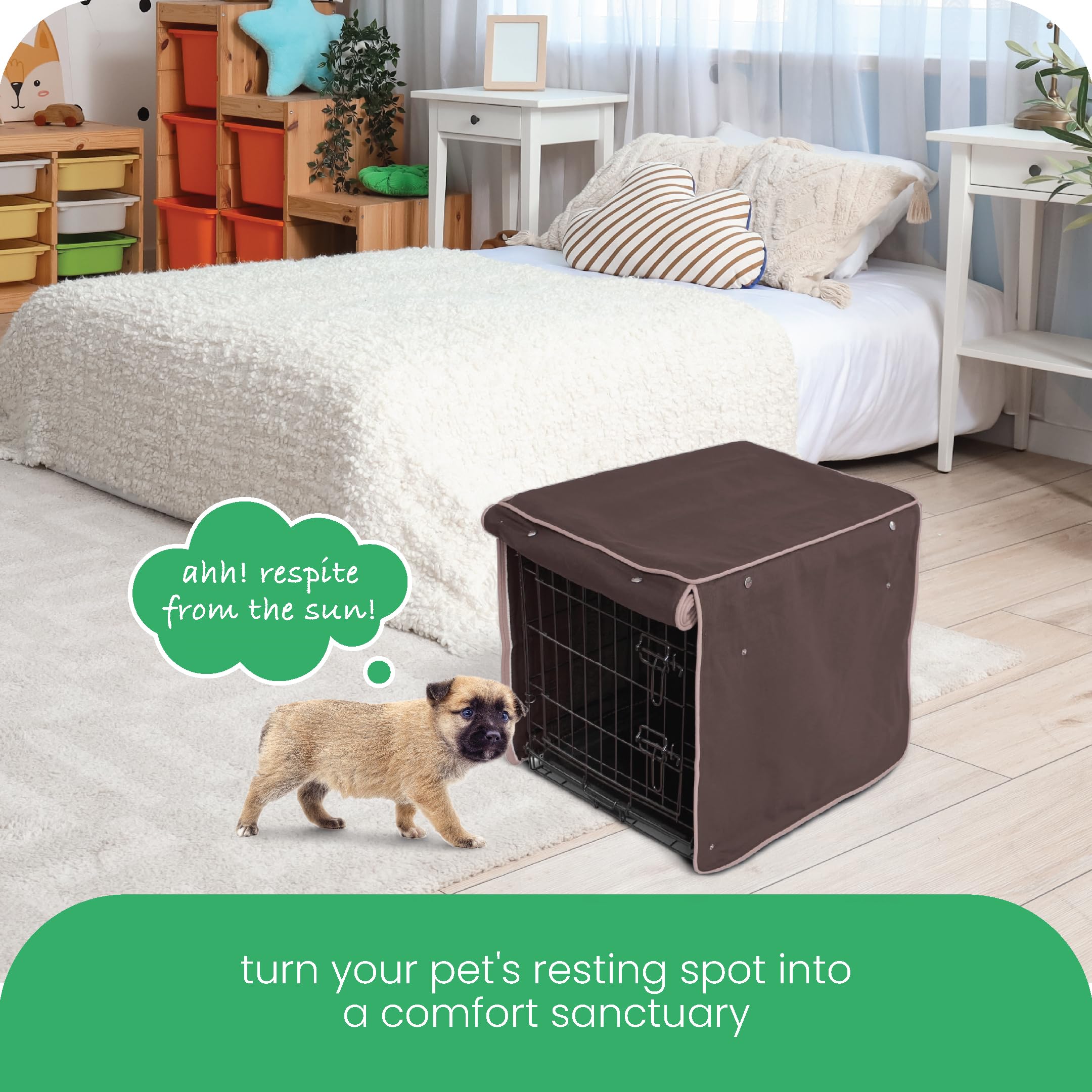 Housse Molly Mutt pour cage chien, ajoute une ambiance design à la maison