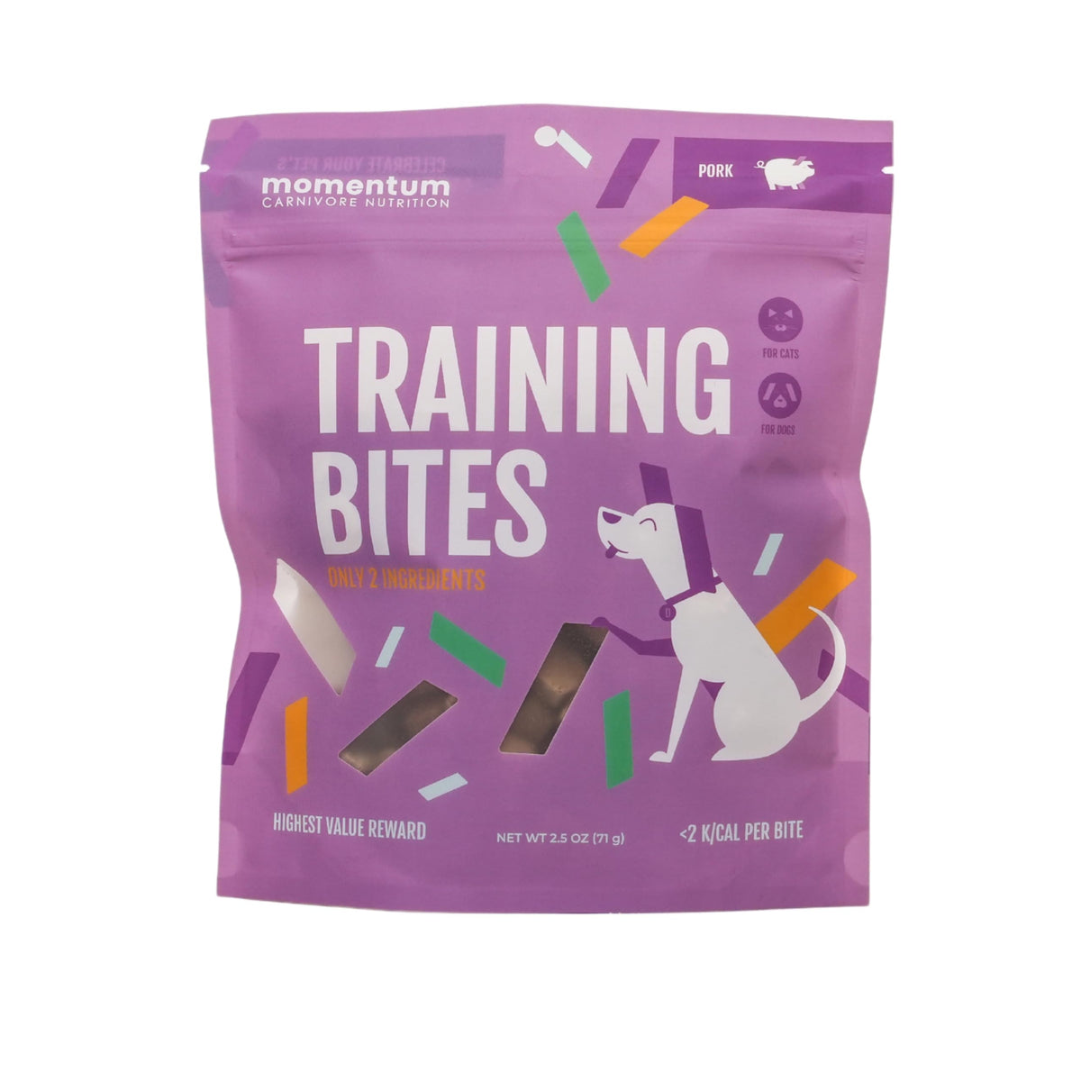 Momentum Carnivore Nutrition Bouchées-entrainement Porc-Coeur-Reins : protéine naturelle pour récompenser l'entrainement.