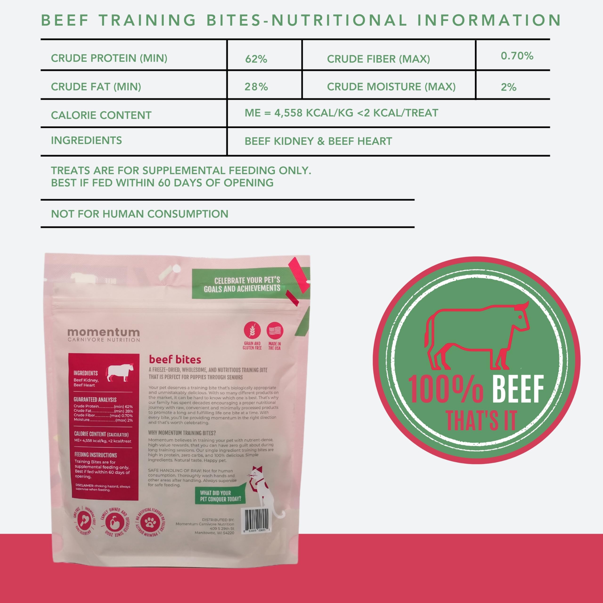Momentum Carnivore Nutrition – sachet fermé préserve fraîcheur et saveur
