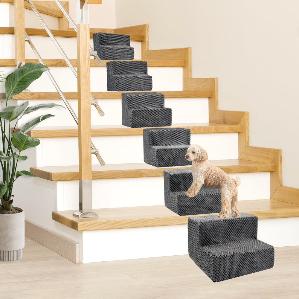 Momotou rampes chien a deux marches pack 6 – vue avant, facilite l'accès sur les escaliers.
