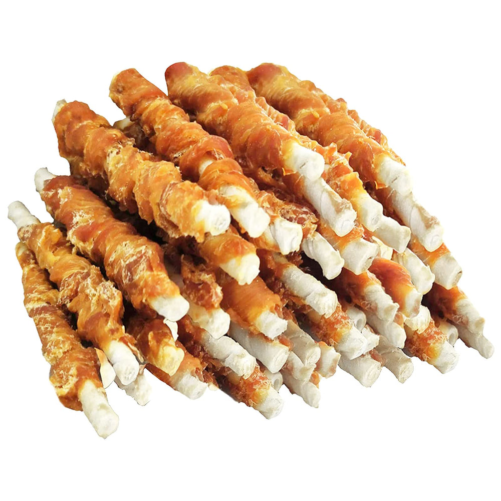 MON2SUN bâtonnet rawhide torsadé poulet, 5 pouces, idéale mastication.