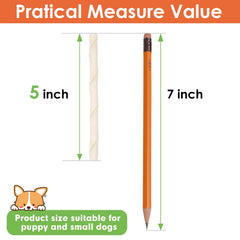 MON2SUN chiot mâchant le bâtonnet cuir brut twist sans colorants.