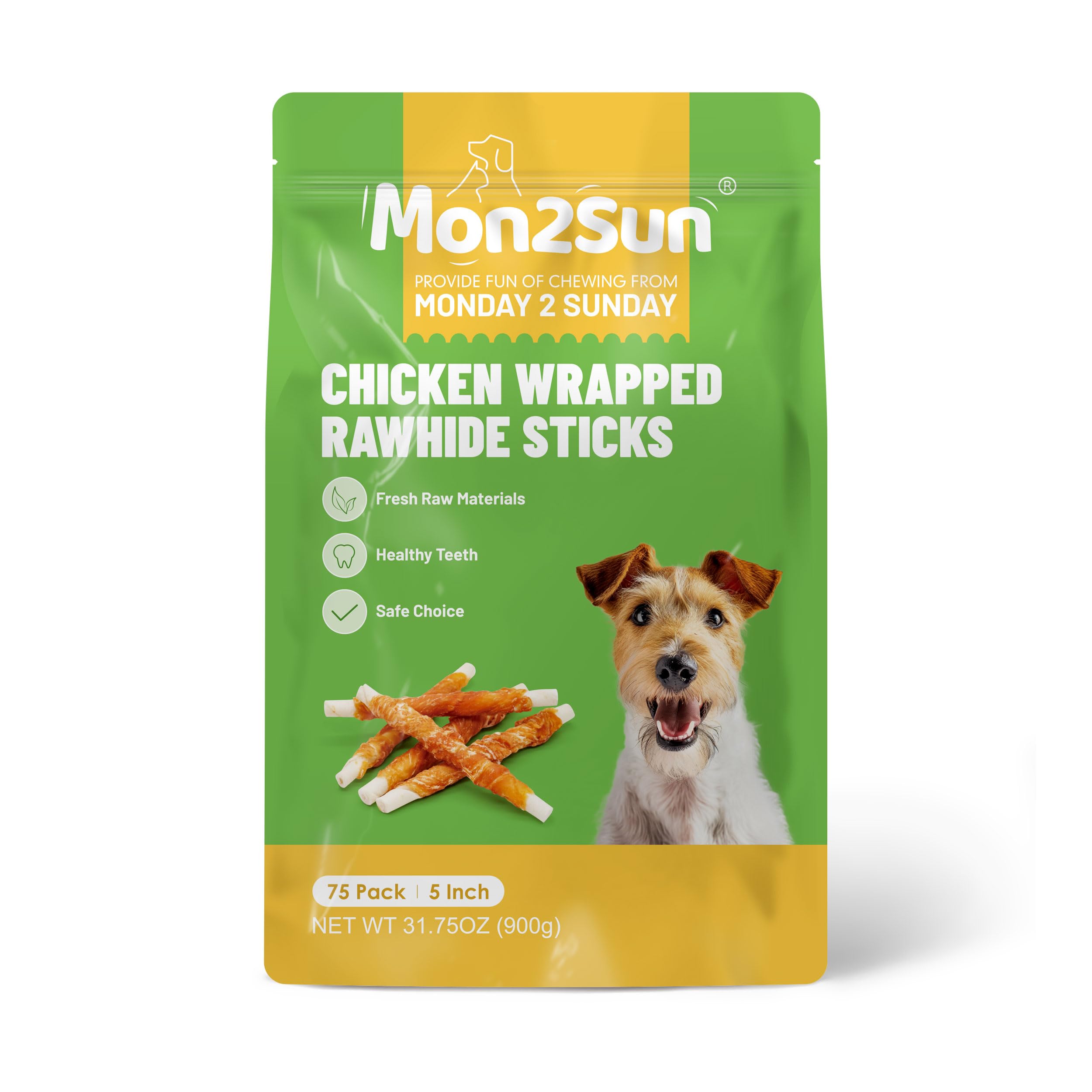 MON2SUN snack sans colorants artificiels, poulet et cuir