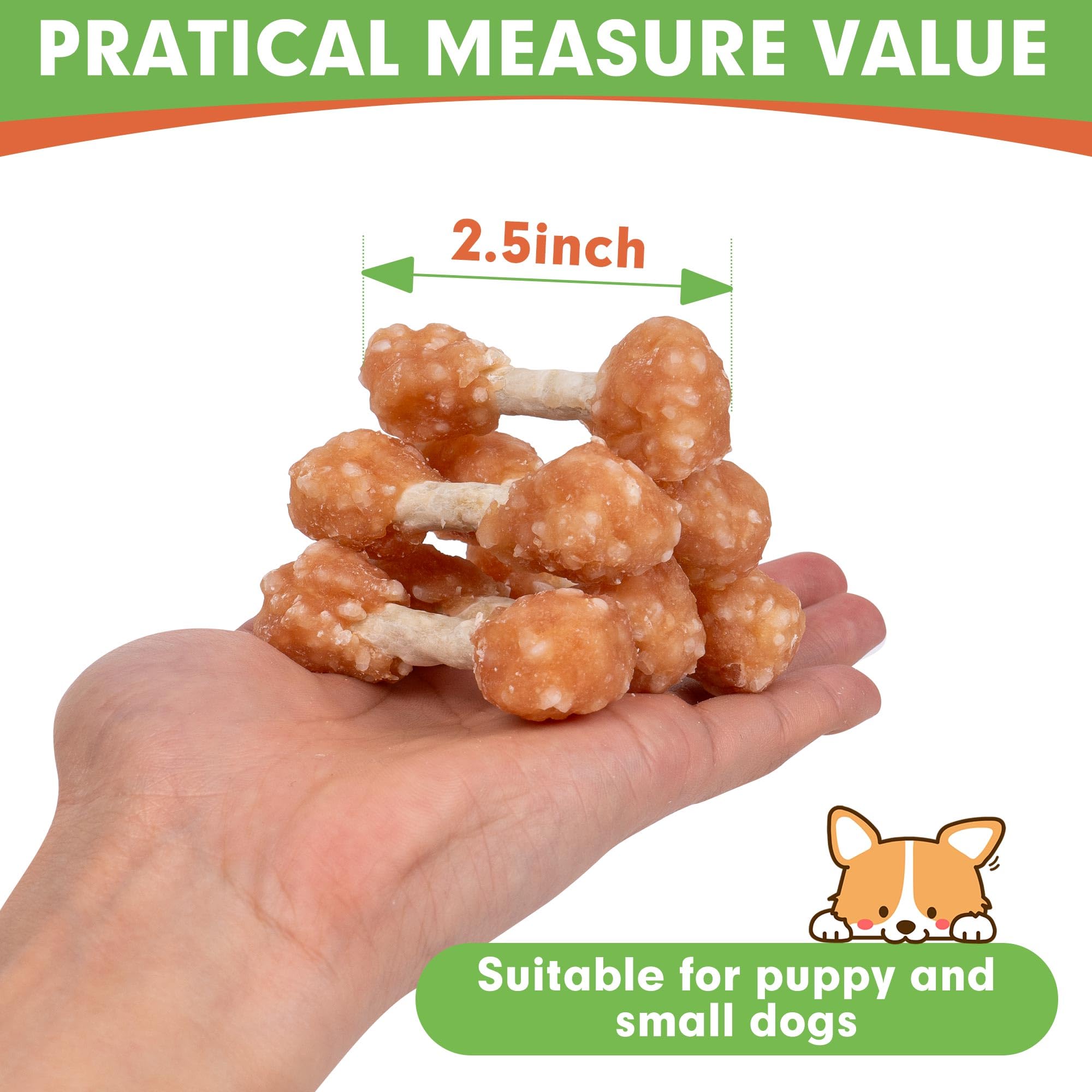 MON2SUN friandises poulet pour petits chiens, texture croquante pour entraînement.
