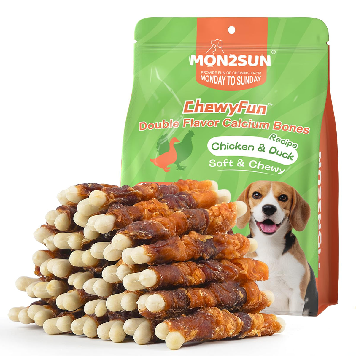 Friandise MON2SUN os calcium poulet et canard de 4 pouces pour petites races