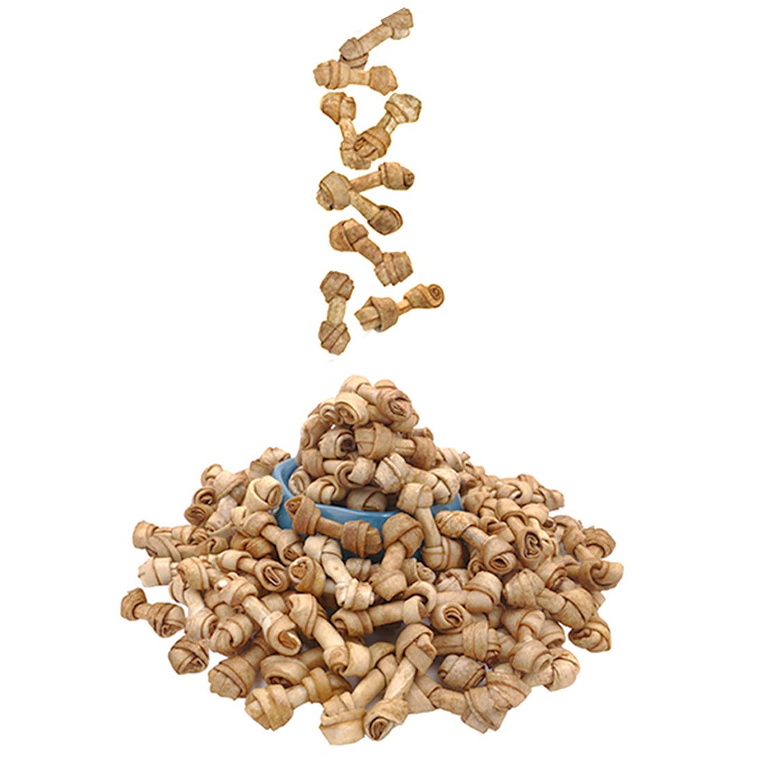 MON2SUN os-noue-cuir-brut-poulet-2-5-pouces, friandise pour chiots et petits chiens.